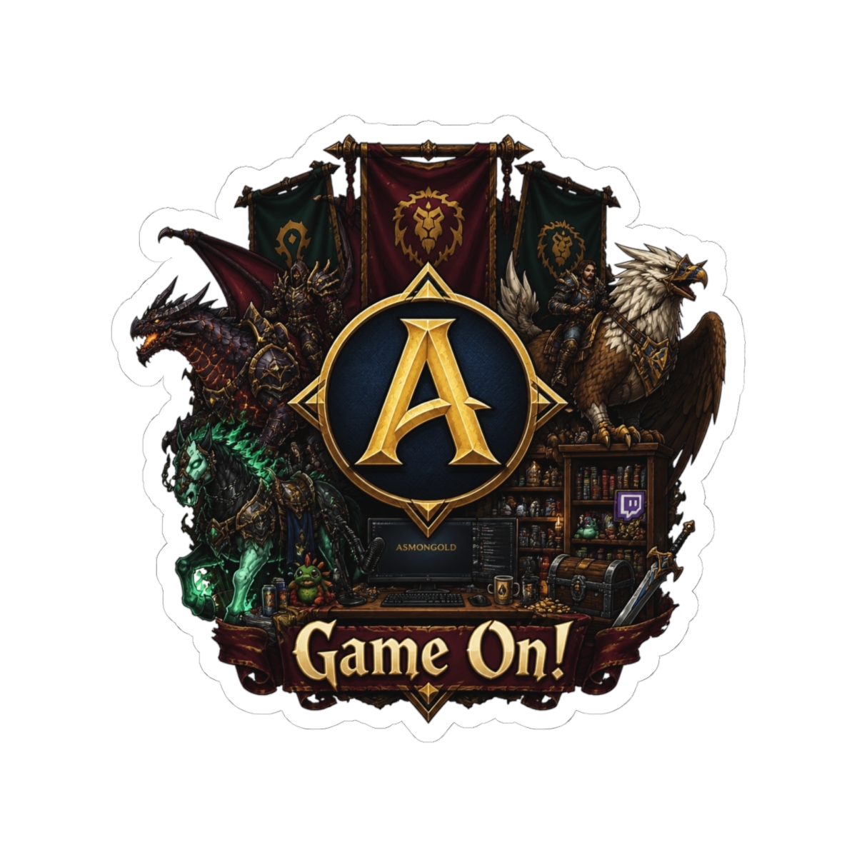 Asmongold "Game On!" Sticker